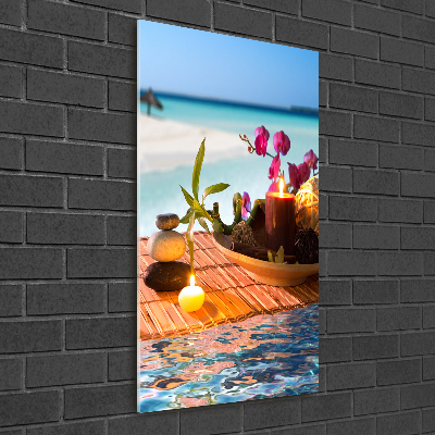 Photo printed on glass Orchid and bamboo