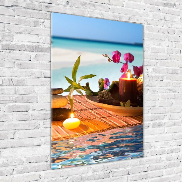 Photo printed on glass Orchid and bamboo