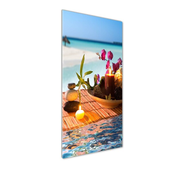 Photo printed on glass Orchid and bamboo