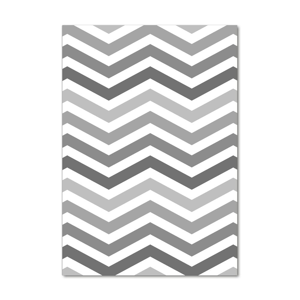 Glass wall art Gray zigzags