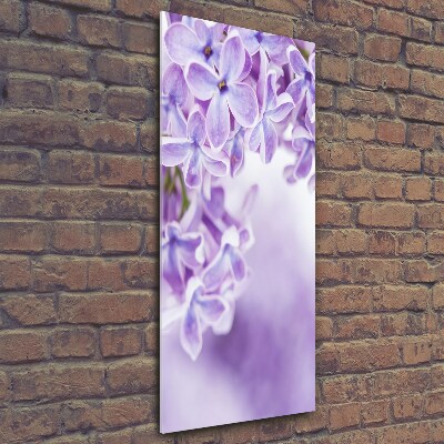 Glass picture wall art Lilac flowers