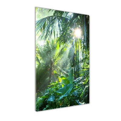 Printed glass wall art Jungle