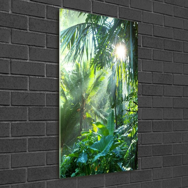 Printed glass wall art Jungle