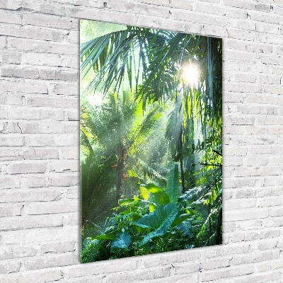 Printed glass wall art Jungle