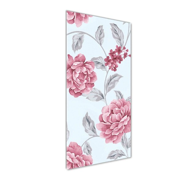 Wall art on glass Peonies