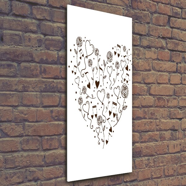 Glass wall art Heart