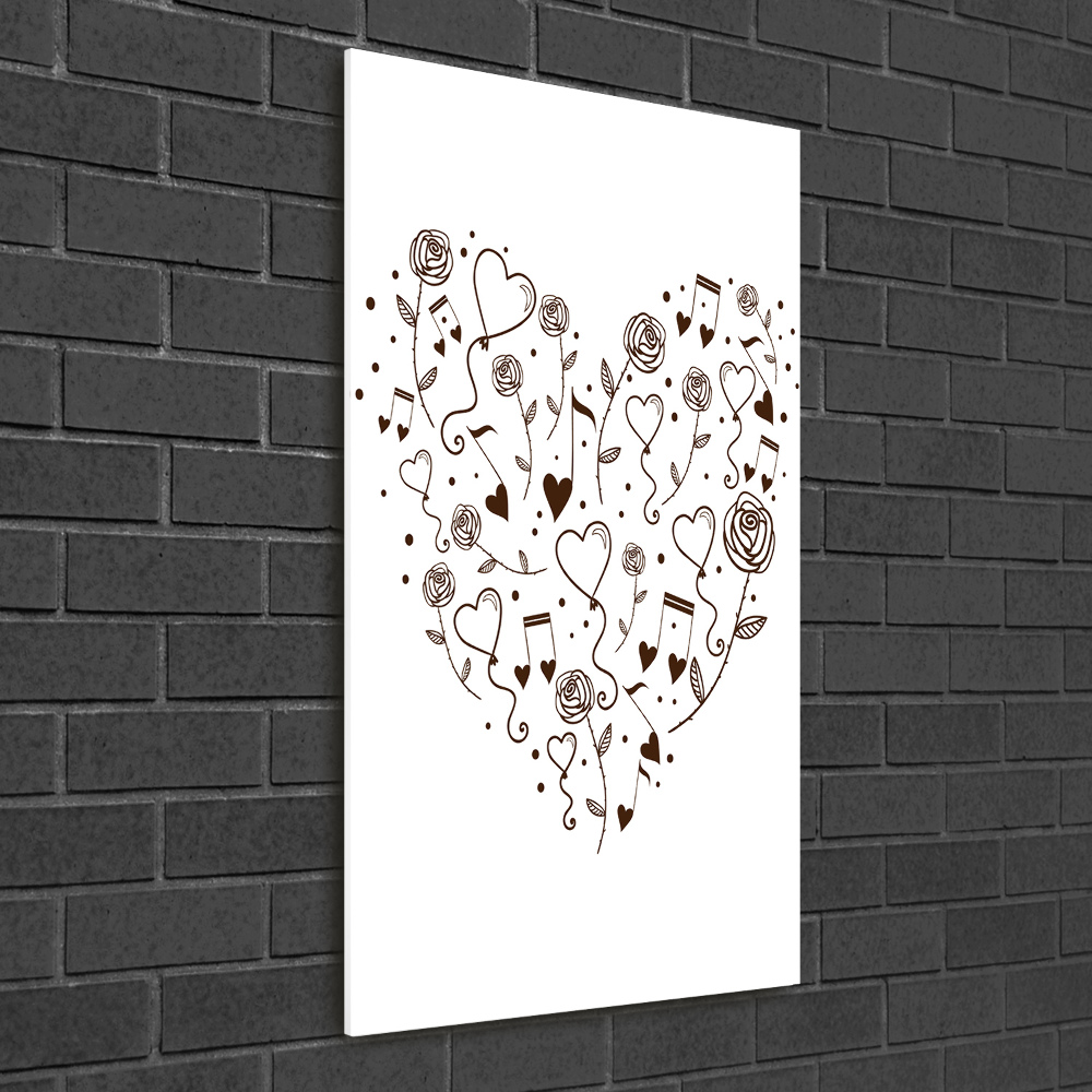 Glass wall art Heart