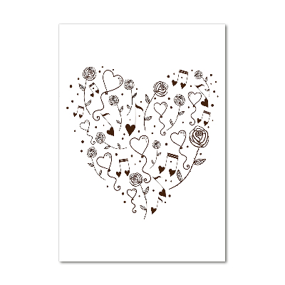 Glass wall art Heart