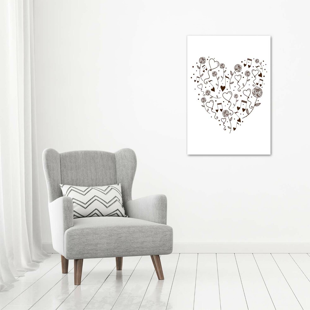 Glass wall art Heart