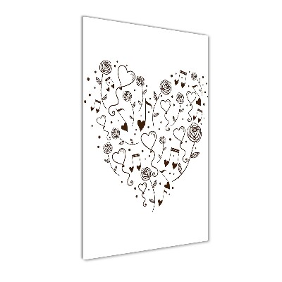 Glass wall art Heart