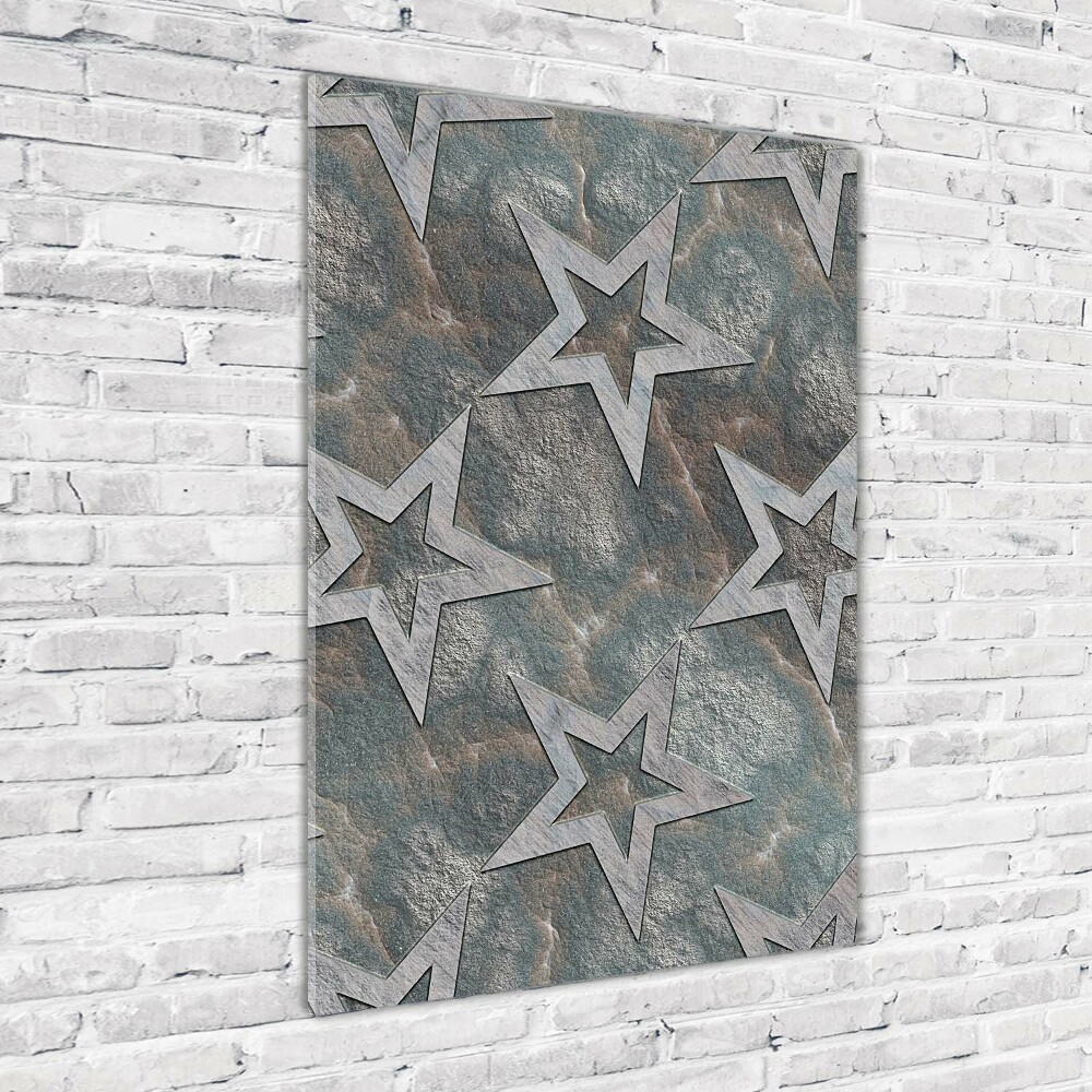 Glass wall art Stone stars