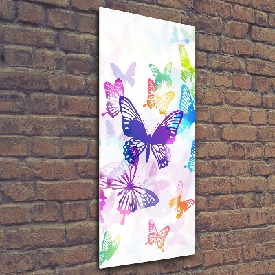 Glass art picture Colorful butterflies