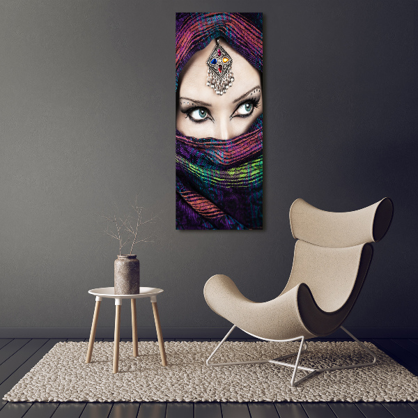 Wall art on glass Indian woman