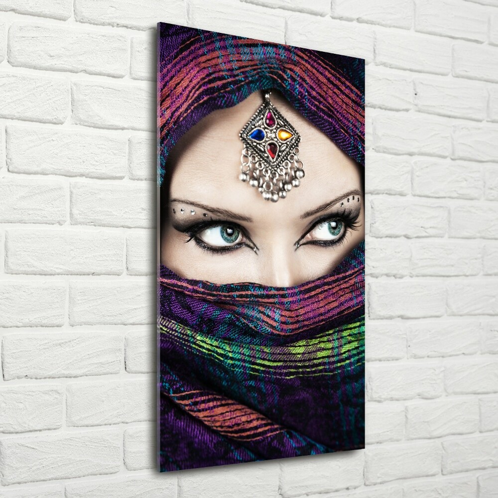 Wall art on glass Indian woman