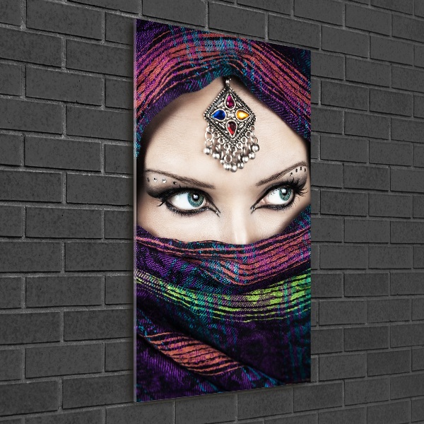 Wall art on glass Indian woman