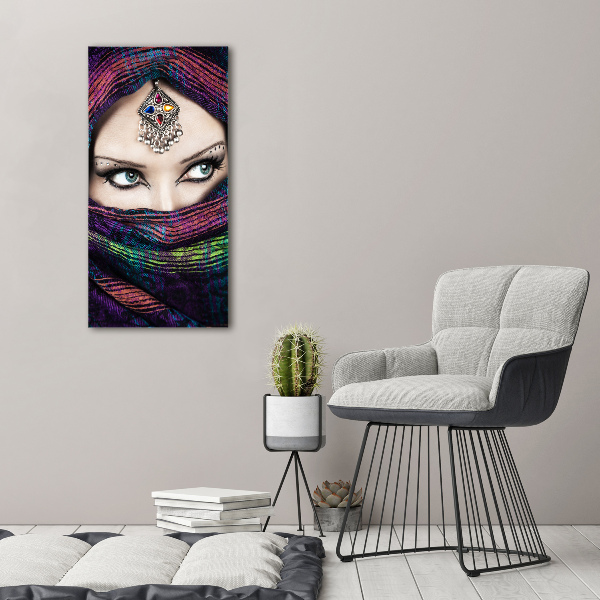 Wall art on glass Indian woman