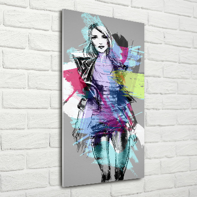 Glass wall art Abstraction woman