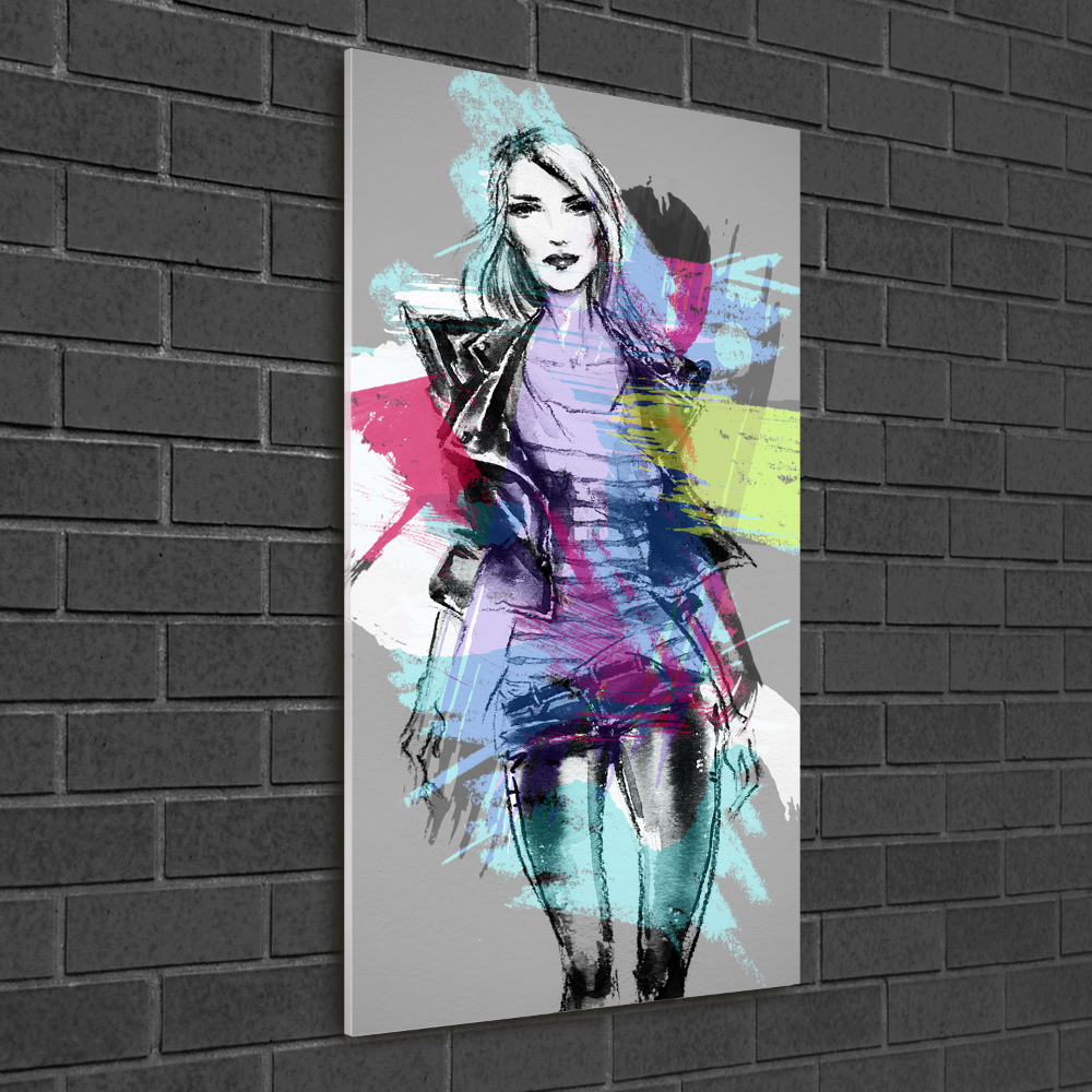 Glass wall art Abstraction woman