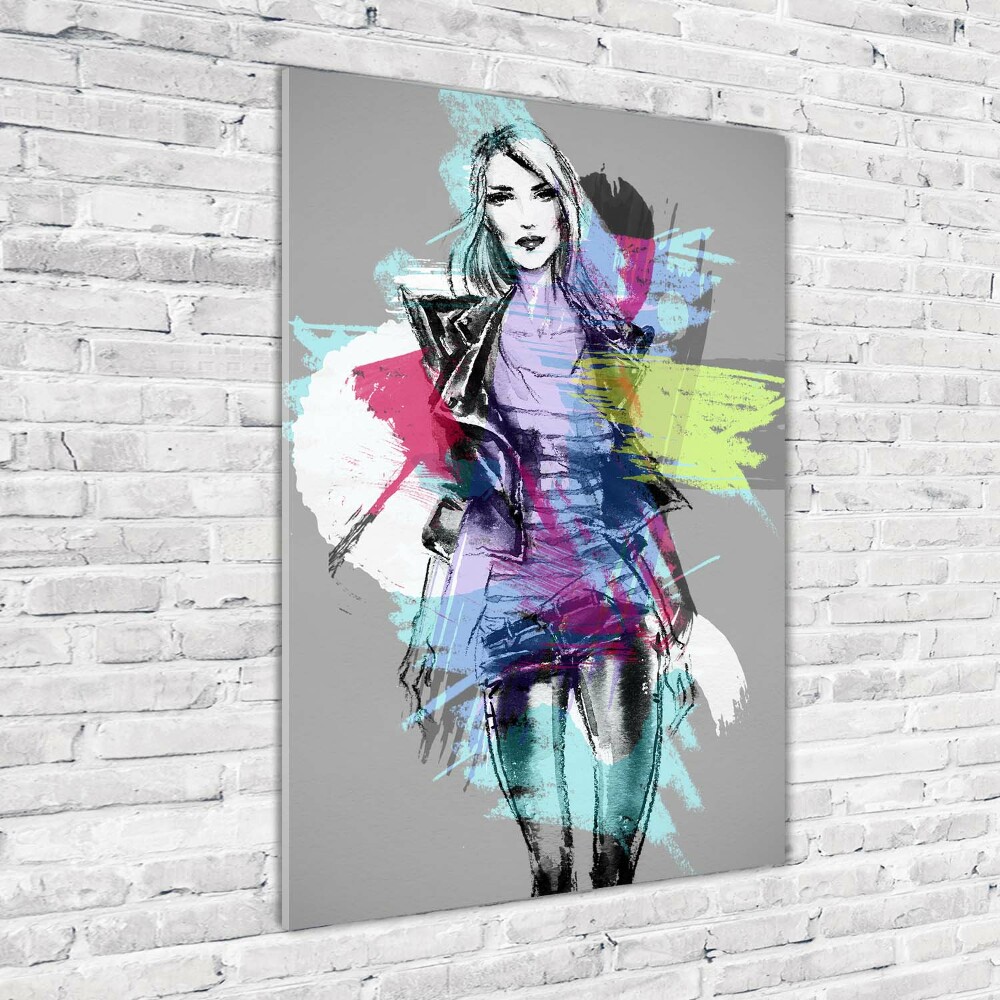 Glass wall art Abstraction woman