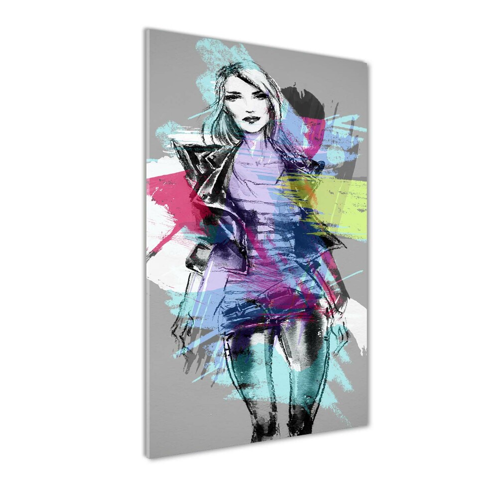 Glass wall art Abstraction woman