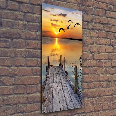 Wall art on glass Wooden pier