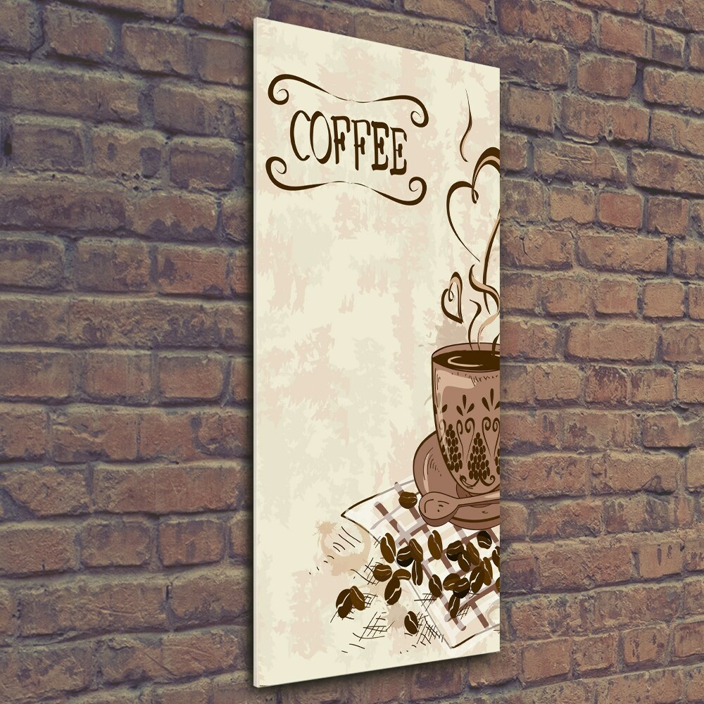 Wall art on glass Aromatic coffee