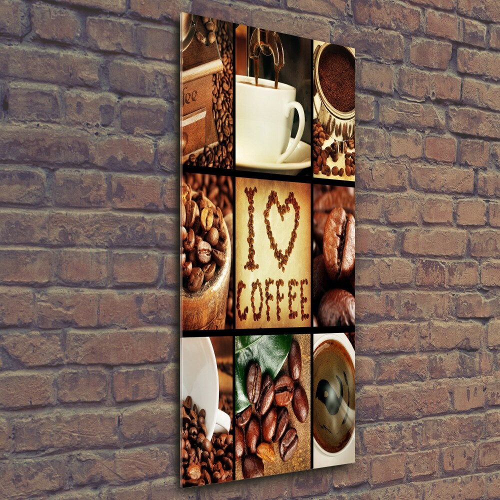 Glass wall art Coffee collage