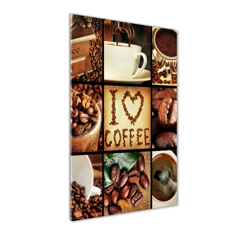 Glass wall art Coffee collage