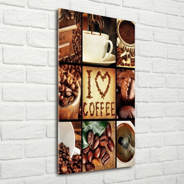 Glass wall art Coffee collage