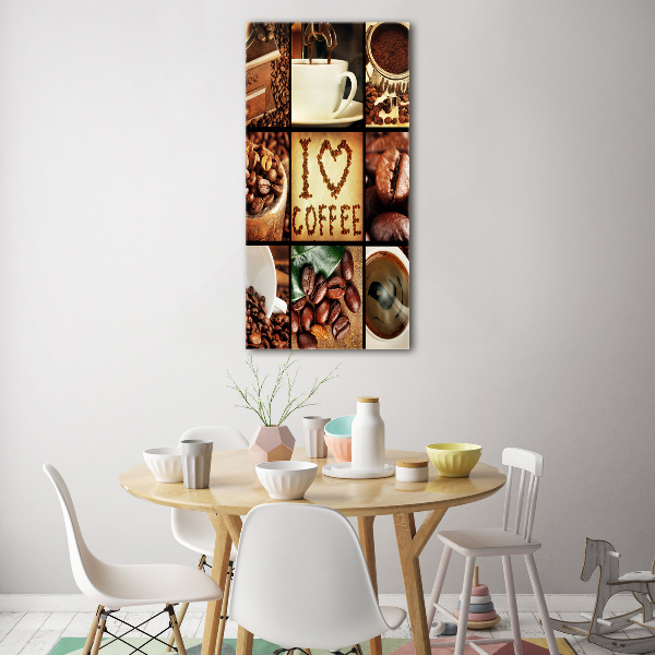 Glass wall art Coffee collage