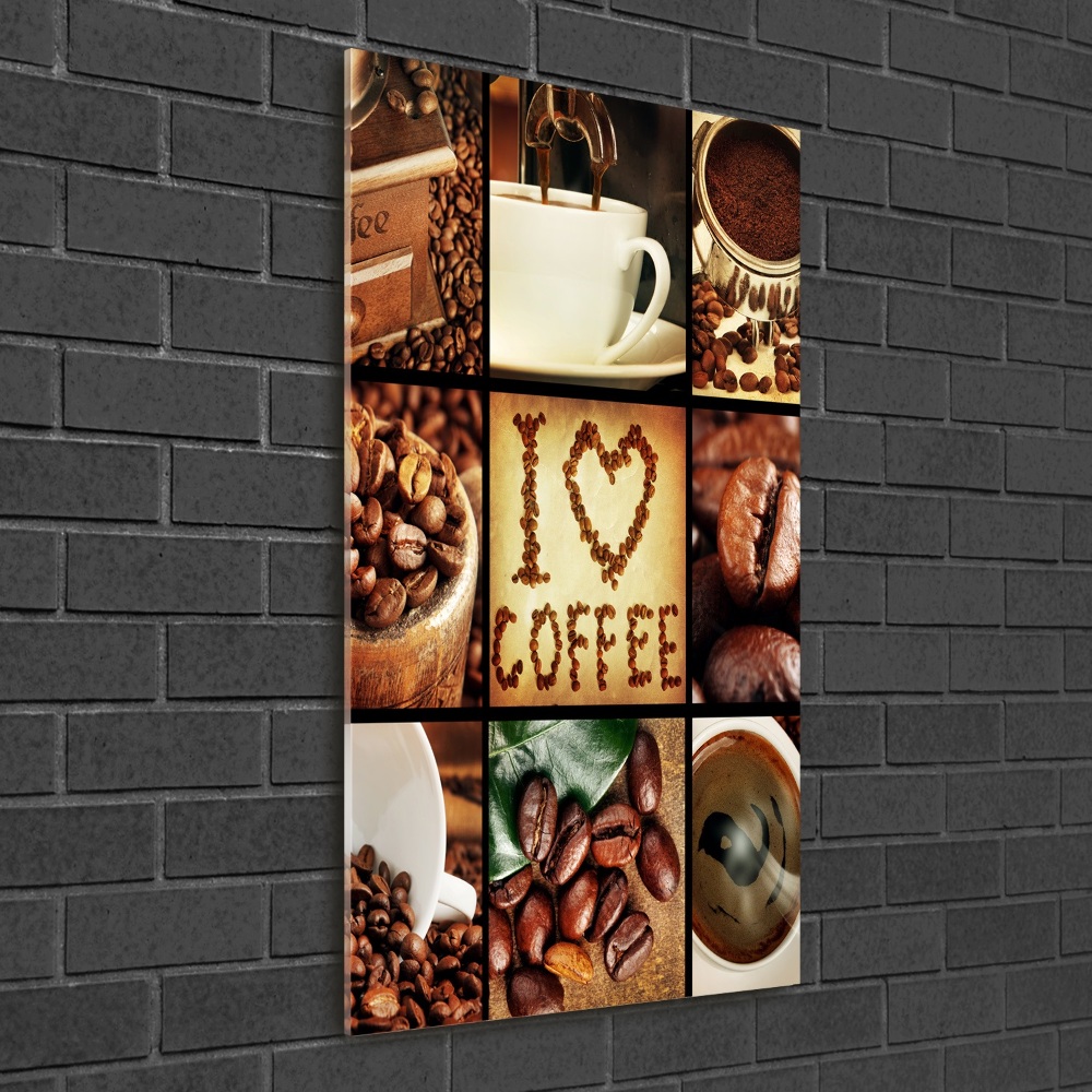 Glass wall art Coffee collage