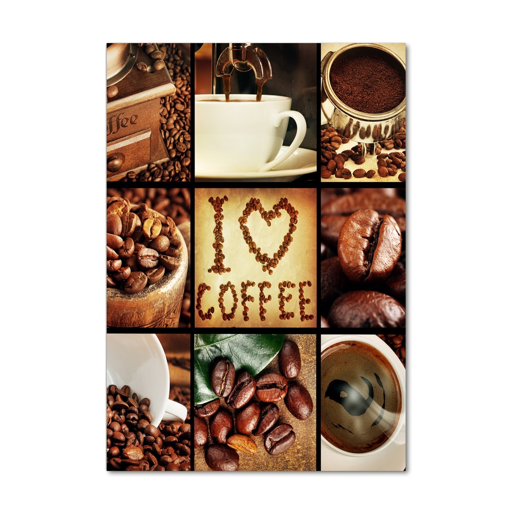 Glass wall art Coffee collage