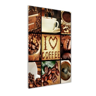 Glass wall art Coffee collage