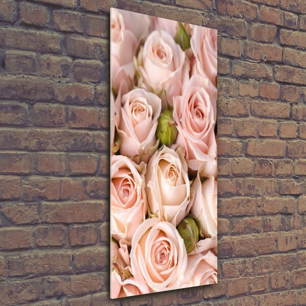 Wall art on glass Bouquet of roses