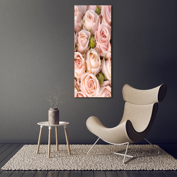 Wall art on glass Bouquet of roses