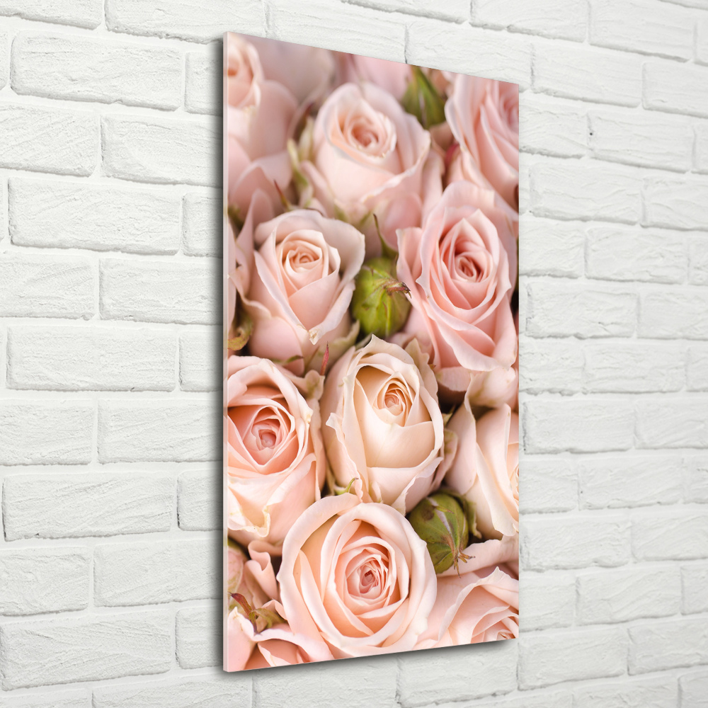 Wall art on glass Bouquet of roses