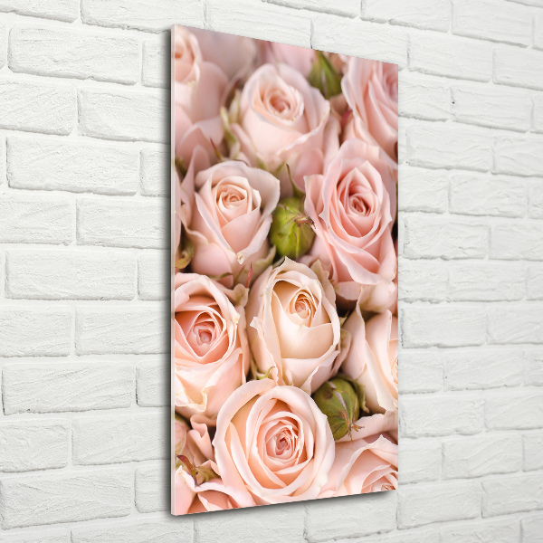 Wall art on glass Bouquet of roses