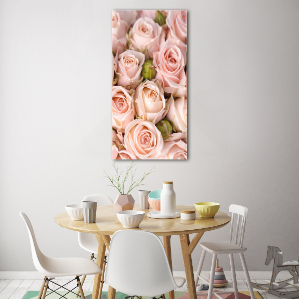 Wall art on glass Bouquet of roses