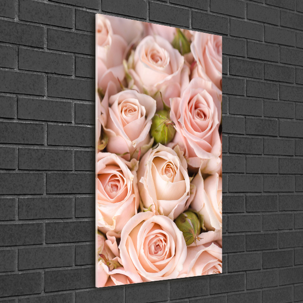 Wall art on glass Bouquet of roses