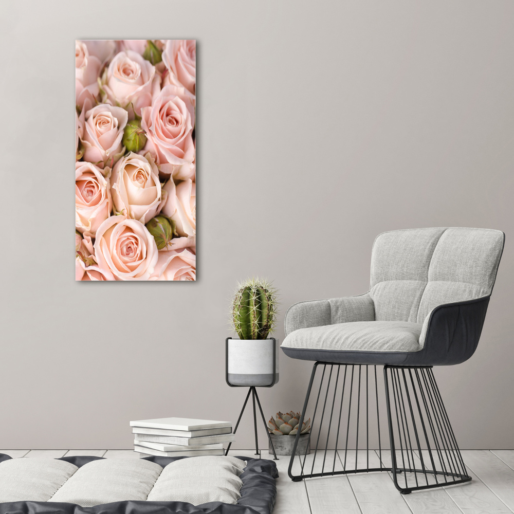 Wall art on glass Bouquet of roses