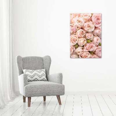 Wall art on glass Bouquet of roses