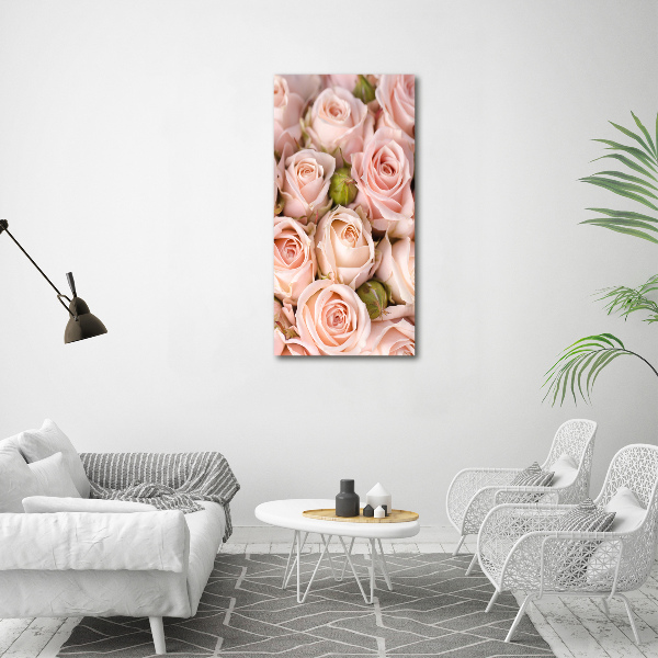 Wall art on glass Bouquet of roses