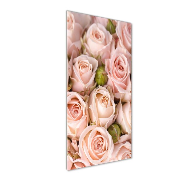 Wall art on glass Bouquet of roses