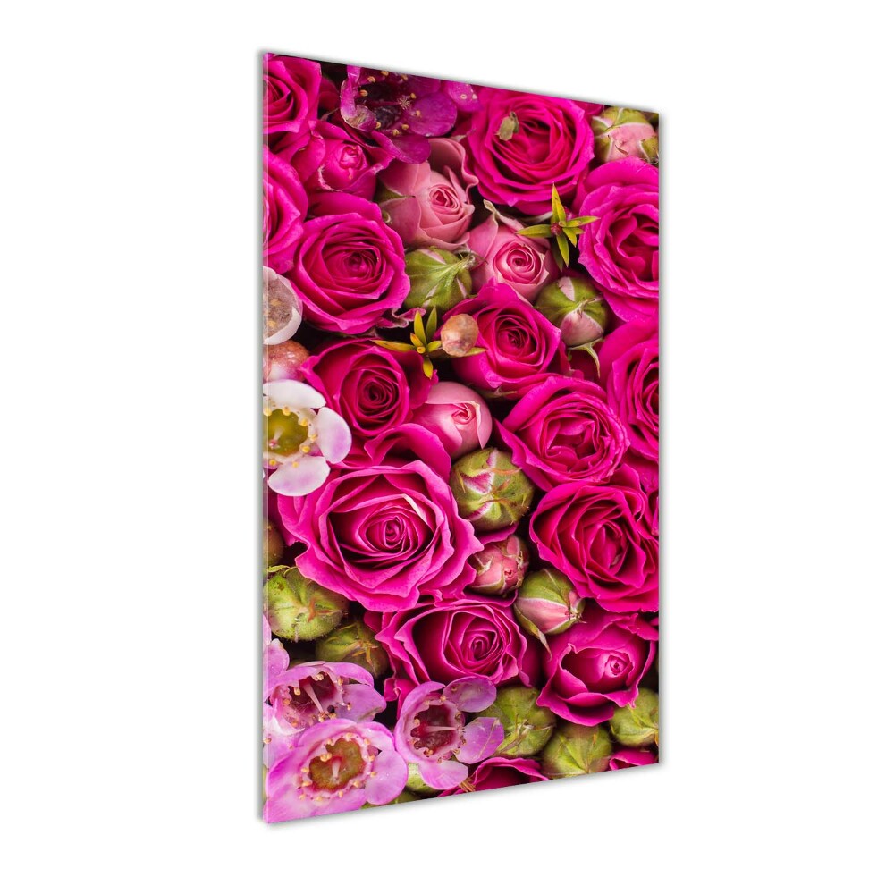 Wall art on glass Bouquet of flowers