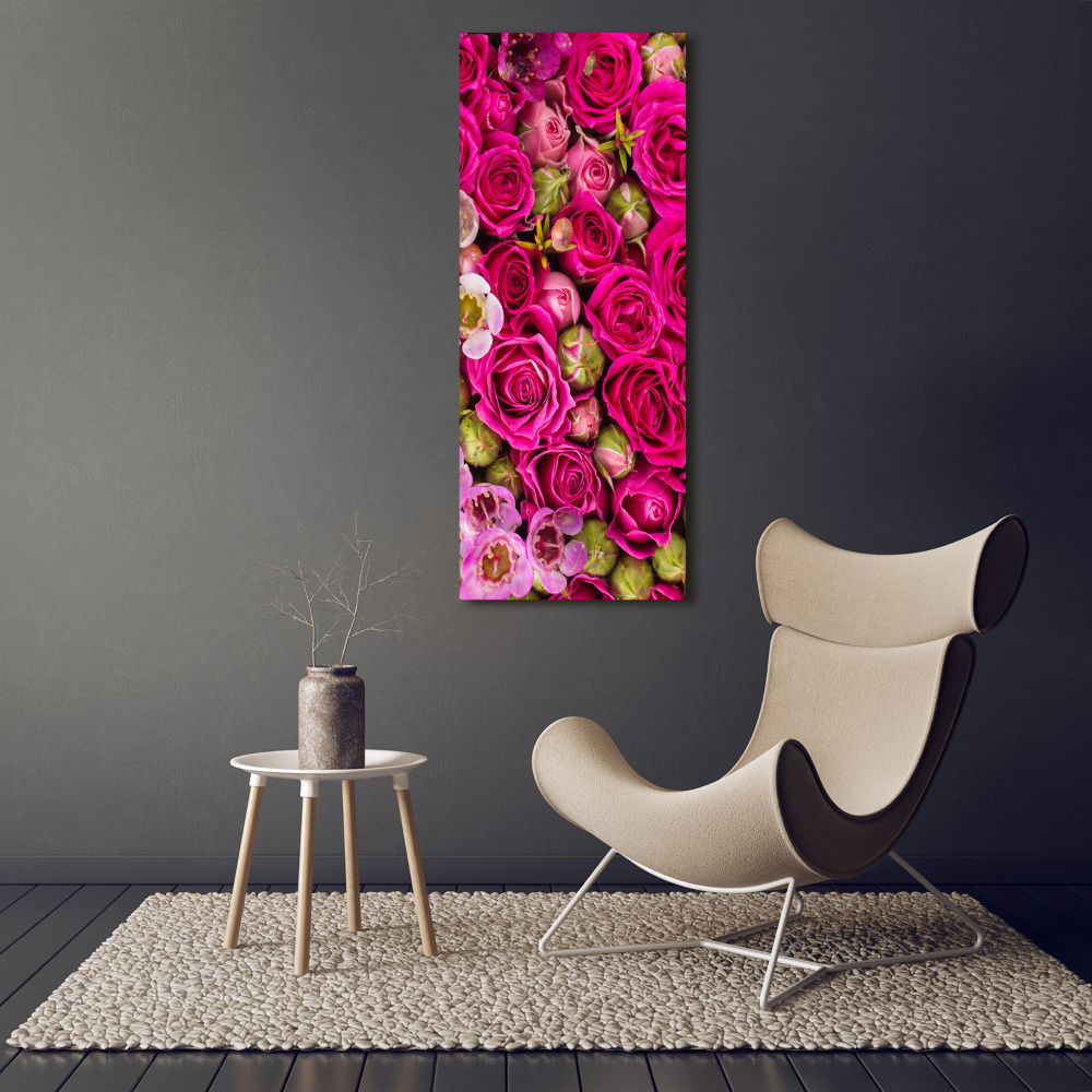 Wall art on glass Bouquet of flowers