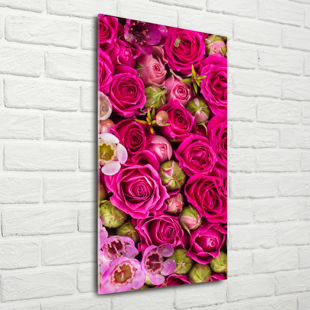 Wall art on glass Bouquet of flowers