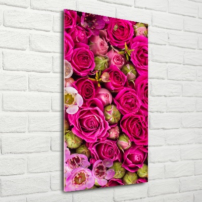 Wall art on glass Bouquet of flowers