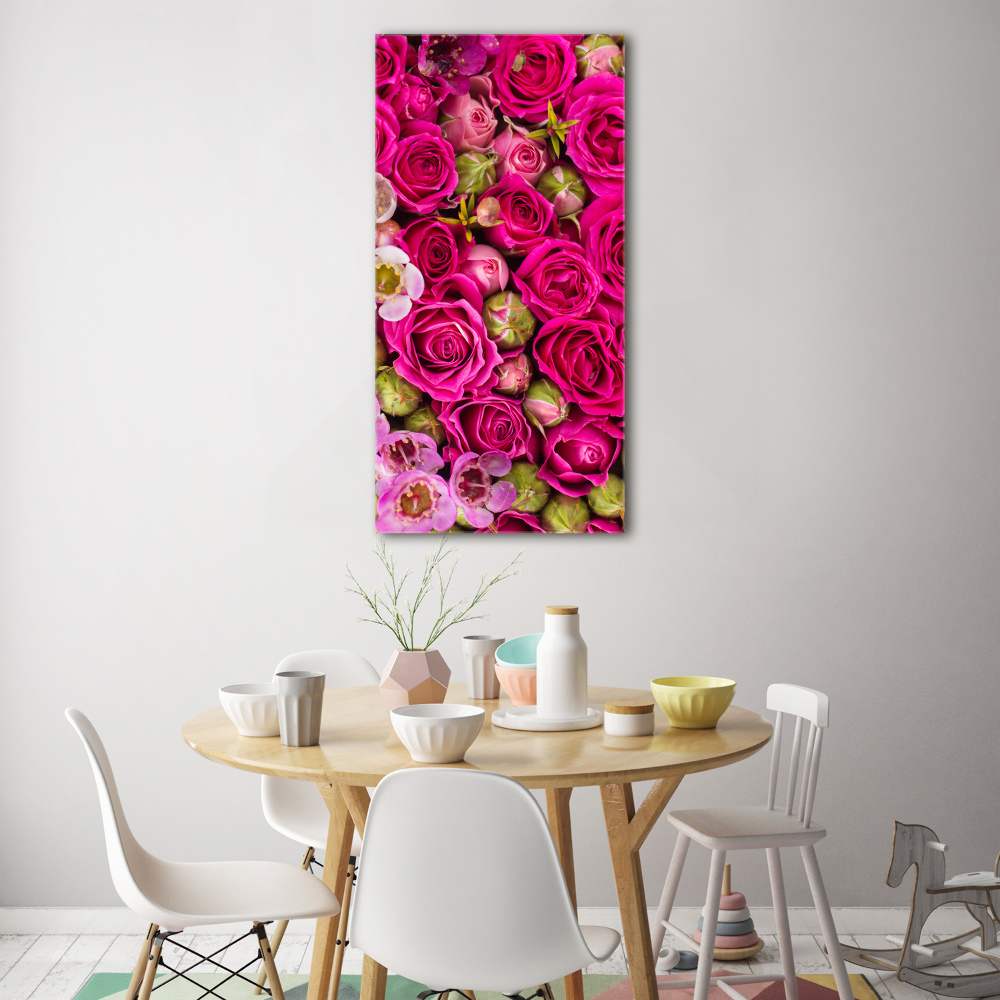 Wall art on glass Bouquet of flowers