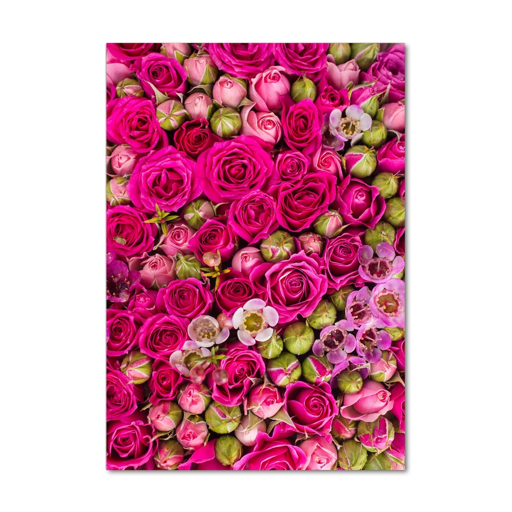 Wall art on glass Bouquet of flowers