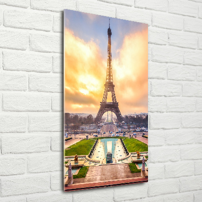 Print on a a glass Eiffel Paris tower